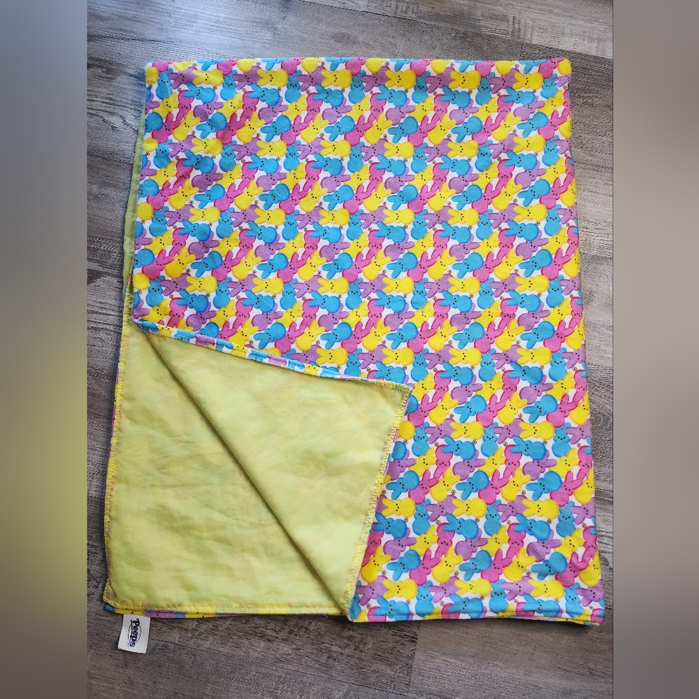 Colorful Peeps Bunny Print Soft Baby Blanket